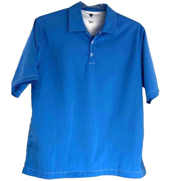 Nike Mens Short Sleeve Collar Henley Shirt size Large Golf Athleisure Blue - Picture 1 of 10